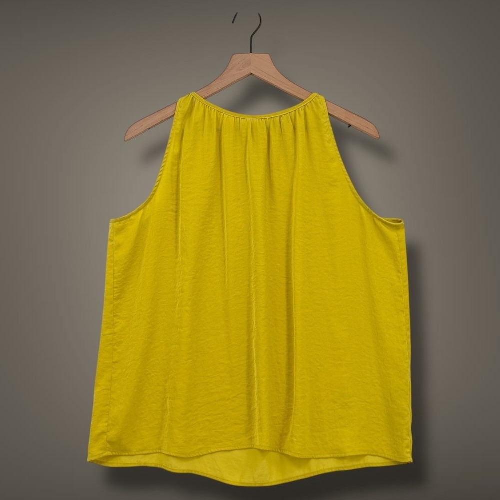 Vince Camuto Chartreuse Yellow Halter Neck Sleeveless Blouse Top Large